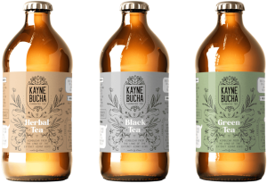 Custom product labels on 3 bottles