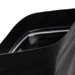 Black paper kraft doypack with window close up