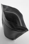 Black matte doypack opened close up