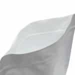 Gray matte wide doypack opened close up
