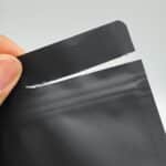Recyclable black matte doypack top close up