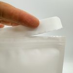 White white doypack close up