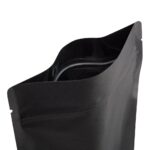 Flat bottom bag black kraft opened