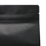 Flat bottom bag black kraft close up