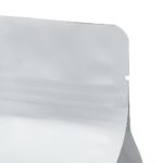 White matte flat bottom bag close up