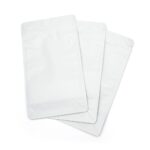 3 White matte flat bottom bags
