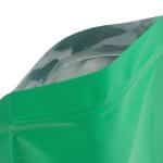 Green doypack close up