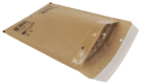 Brown paper bubble mailer opened