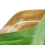 Green paper doypack close up