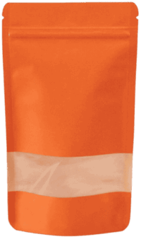 Doypack naranja kraft con ventana