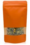 Orange doypack filled with tea