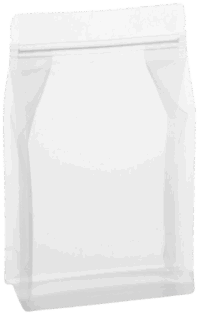 Flat bottom bag transparent with optional valve