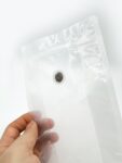 Transparent flat bottom bag with coffee valve