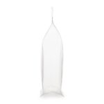 Transparent flat bottom bag side view